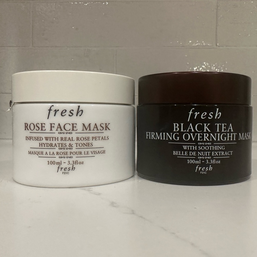 Fresh Black Tea Firming Overnight Mask AND Rose Face Mask 100ml 3.3oz